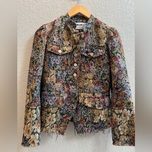 William Rast Floral Tapestry Blazer